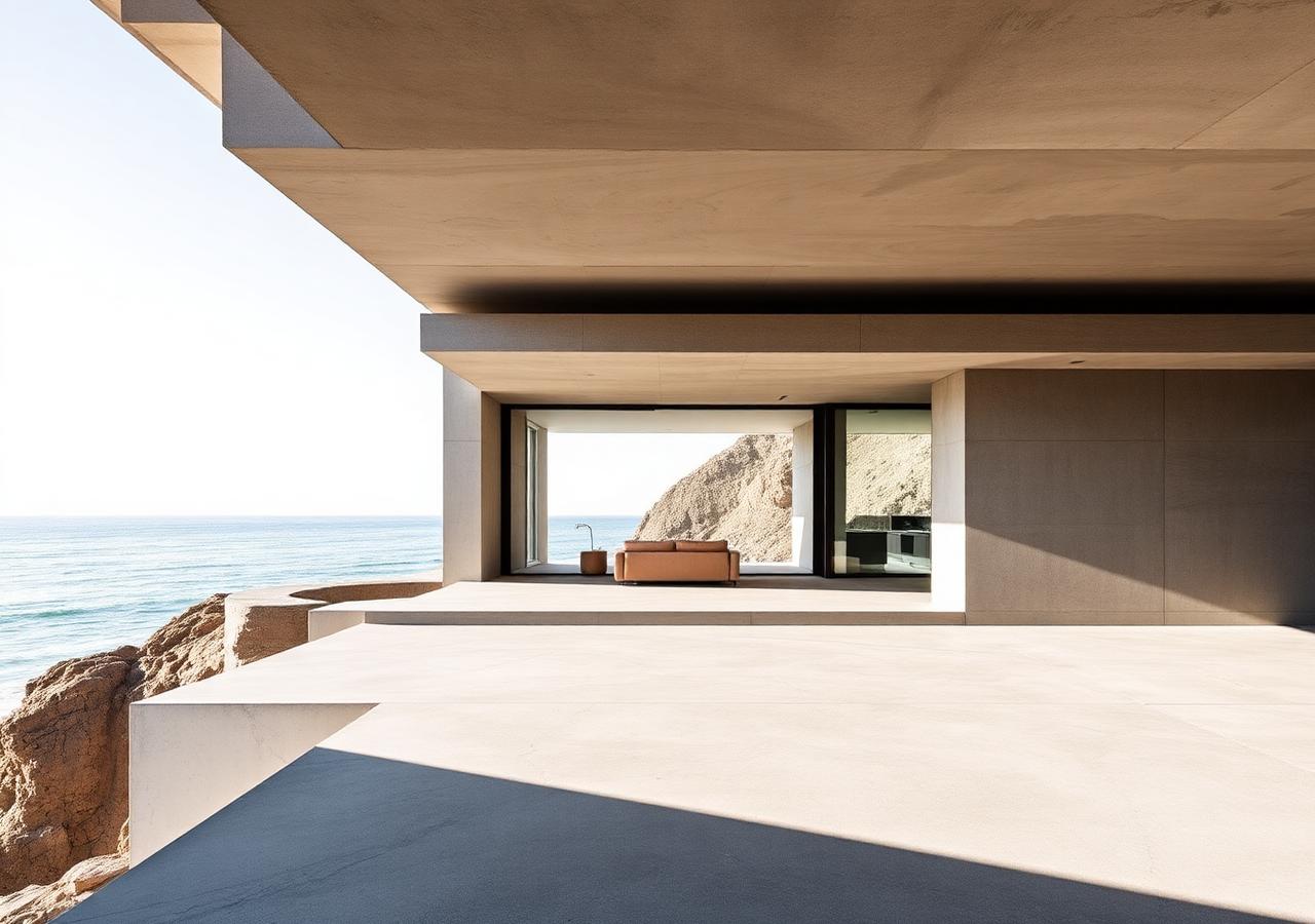 Modern Malibu — Minimal brutalist architecture website design concept